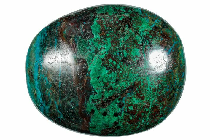 Polished Chrysocolla and Malachite Palm Stone - Peru #258689